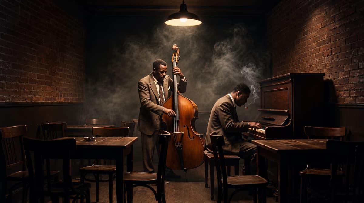 Musicians Playing in Jazz Club 
